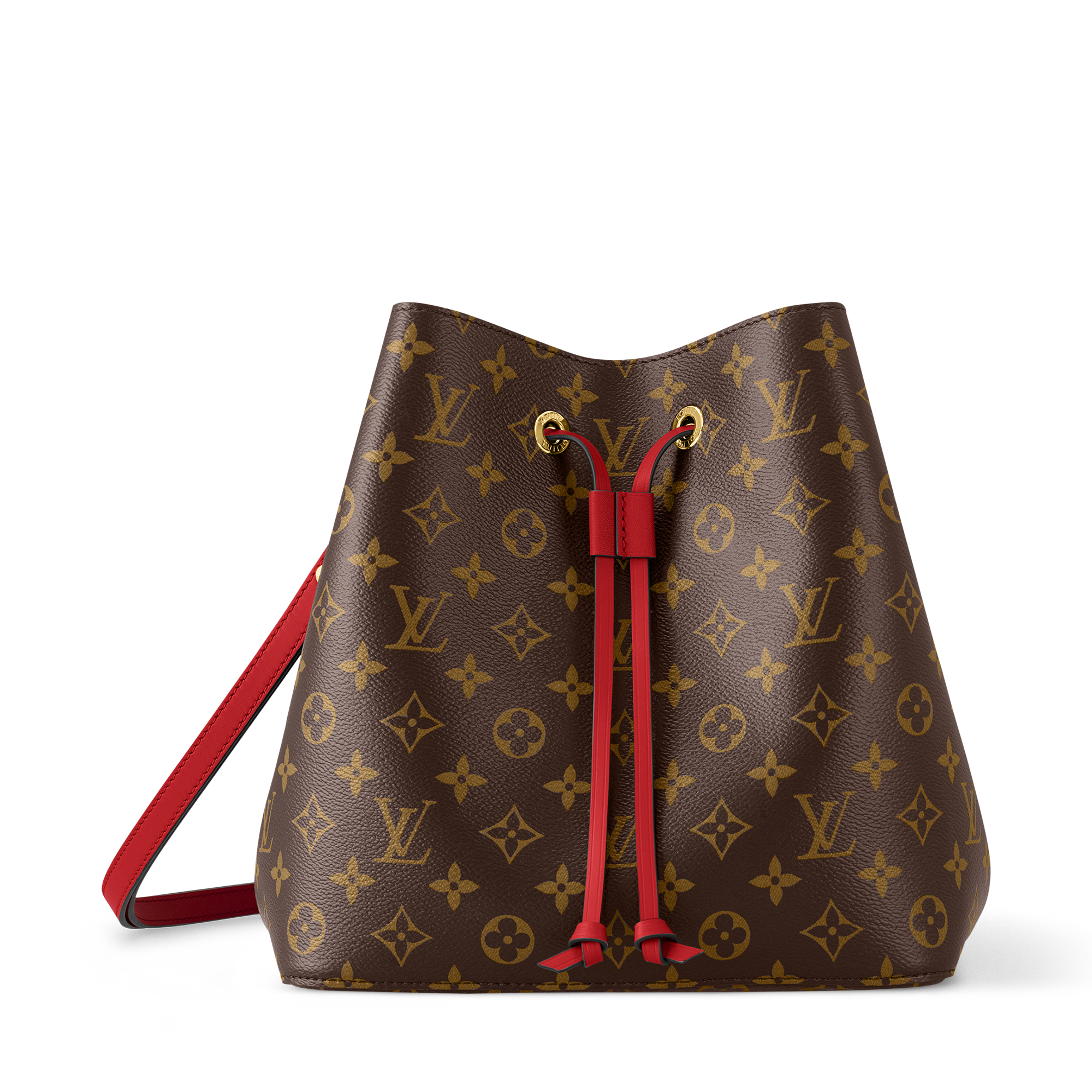 NéoNoé - Bolsa Bucket com Acabamento em Couro Vermelho | LOUIS